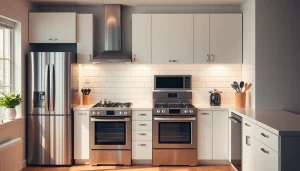 Explore affordable kitchen appliances with a sleek, modern design in a bright kitchen.
