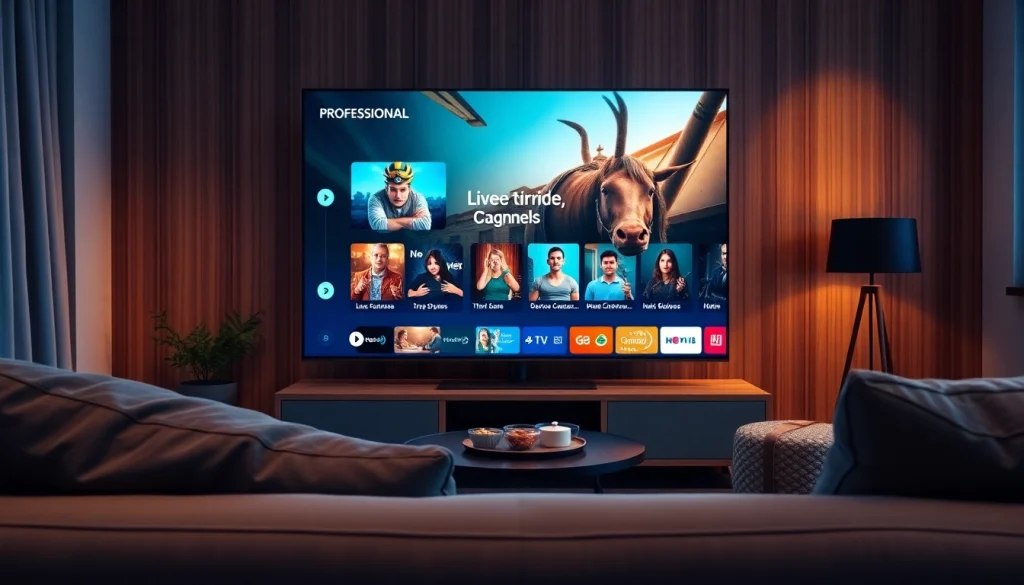 Experience the benefits of a free trial IPTV subscription on a modern TV setup.