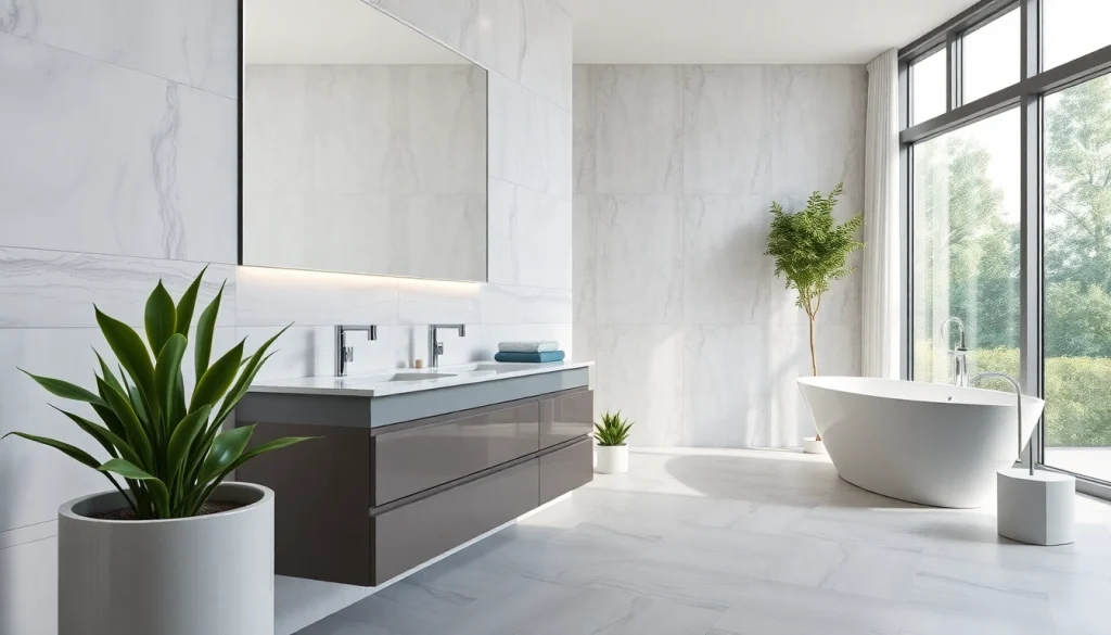 Experience stunning bathroom remodels ideas with a modern vanity and elegant accents.