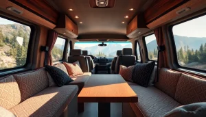 Experience the perfect Van interior design with modern amenities in a scenic environment.