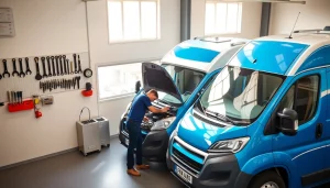 Expert mechanics providing Camper Van Repair Services in a professional workshop setting.