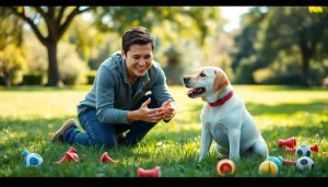 Engaging dog training session in Irvine, focusing on effective techniques with a puppy.