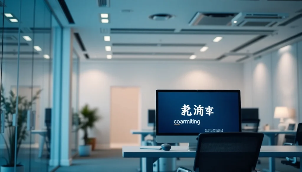 Engage with 美洽官网 in a modern office setting showcasing productivity.