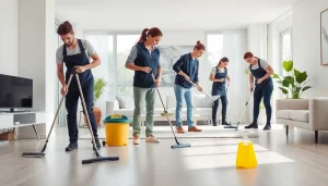 Efficient bond cleaning Logan services demonstrated by professionals in a clean apartment.