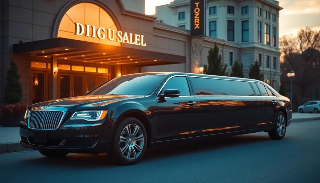 Experience premium car service Atlanta with a luxury black limousine ready for an elegant event.