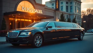 Experience premium car service Atlanta with a luxury black limousine ready for an elegant event.