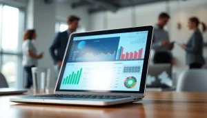 AI prompts for competitive intelligence displayed on a laptop in a professional setting.