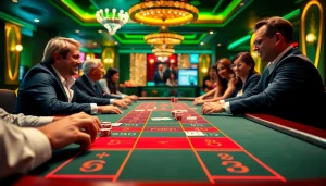 Engaging players at TPower casino enjoying a Baccarat game with vibrant atmosphere.