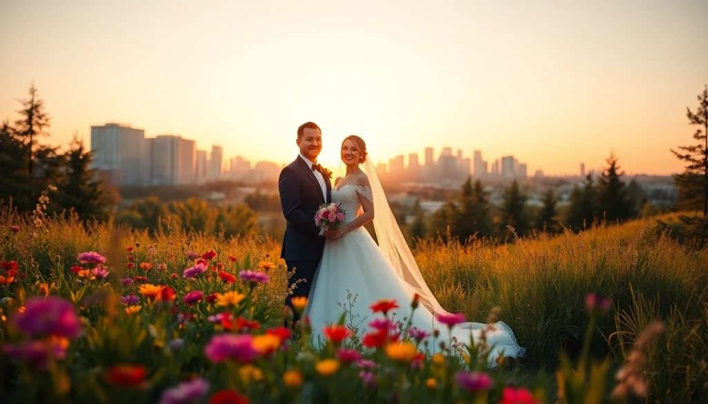Captivating moment captured by a photography company edmonton showcasing a couple in love against the sunset.