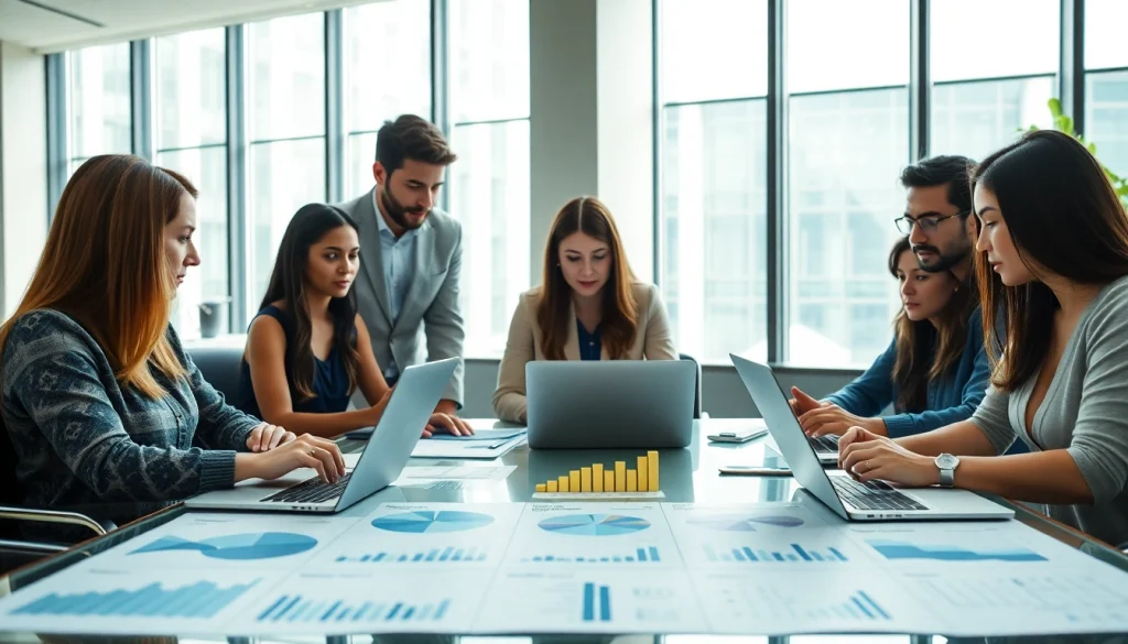 Analyze AI detection methods with a diverse team in a modern office setting.