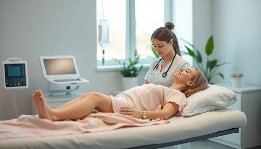 Experience IV Therapy as a nurse provides hydration in a professional setting.