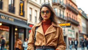 Showcasing north fashion reviews through a stylish urban model wearing trendy clothing.