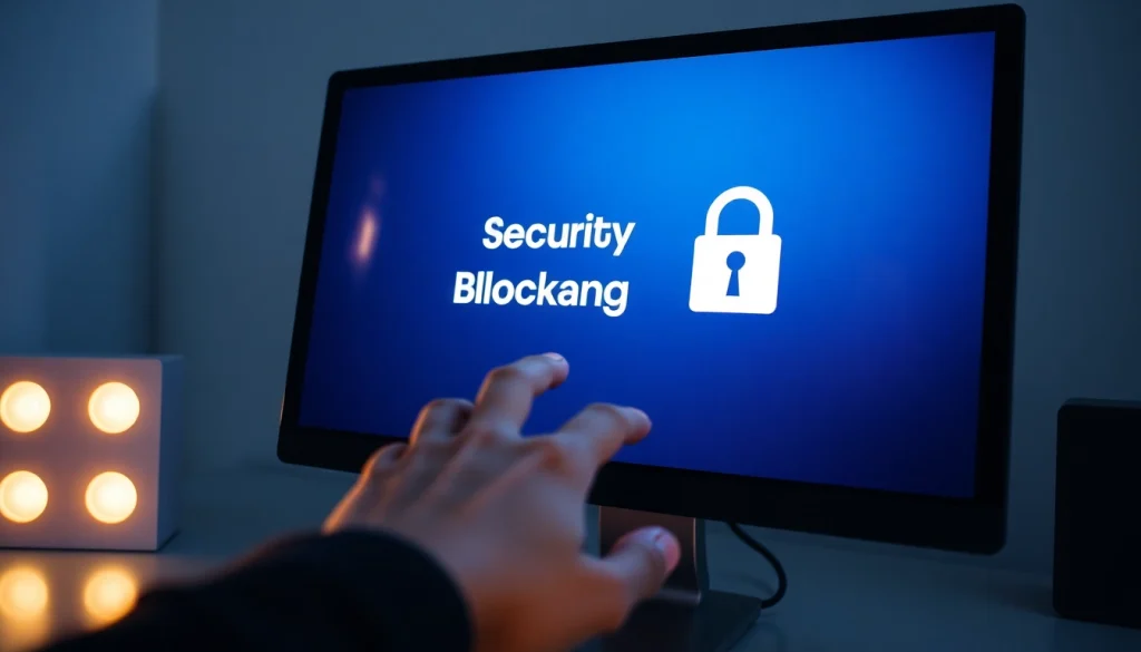 Inatogel security block notification on a computer screen, highlighting access restrictions.