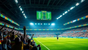 Ставки на спорт онлайн Украина с захватывающей атмосферой спортивного события и активными зрителями.