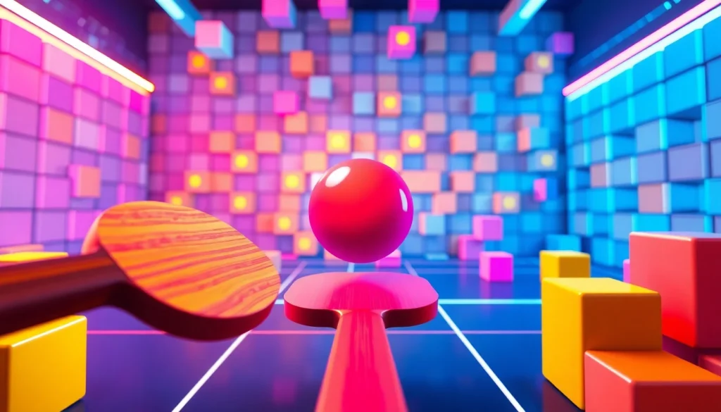 Engaging action in block breaker de google as a paddle bounces a ball to destroy colorful blocks.