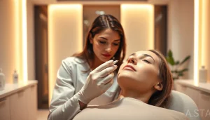Applying lip filler price in a relaxing medspa, showcasing expert treatment and caring atmosphere.