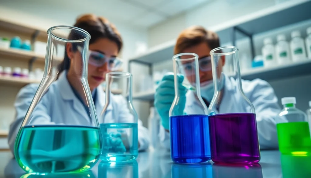 Analyze Hydroxypropyl Methylcellulose in a professional laboratory setting with researchers examining samples.