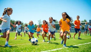 Girls participating in engaging Multi Sports Camps for Girls, enjoying various sports activities.