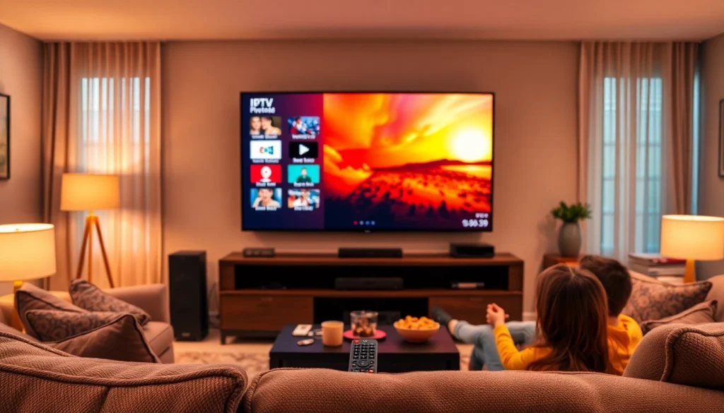 Compra IPTV y disfruta de espectaculares canales en una sala de estar acogedora.