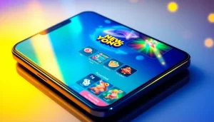 Discover thrilling games with the NEW YONO APP showcasing a bright and user-friendly design on a smartphone.