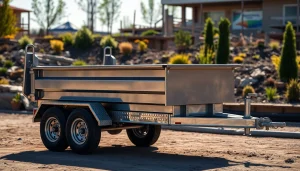 View of a used dump trailer for sale near me highlighting its robust features and suitability for heavy-duty tasks.