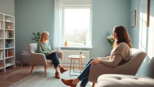 Engage with an attachment theory coach in a tranquil setting for personalized growth.