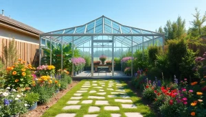 Enhance your living space with a stunning home glass greenhouse addition, showcasing vibrant plants and flowers.