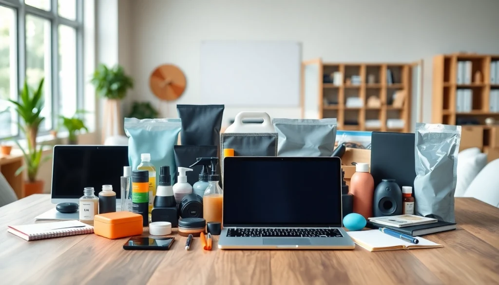 Showcase of wholesale products to sell on Amazon with an inviting business setting.