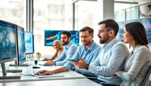 SEO strategies being developed by a team in a modern setting highlighting seo companies kansas city.