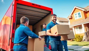 Efficient movers calgary loading boxes into a truck, showcasing professionalism and teamwork.